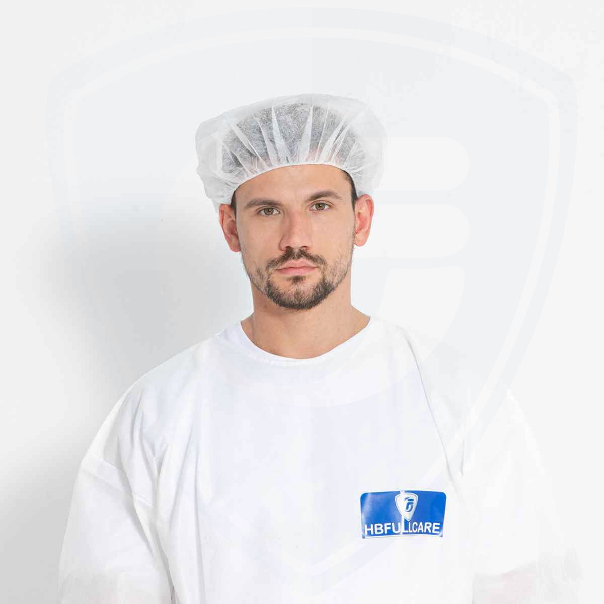 Weiße, umweltfreundliche Einweg-Bouffant-Kappe aus Vliesstoff für Arbeiter