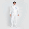 Weißer Einweg-Schutzanzug für Spritzlackierung Sicherheitsarbeitskleidung mit Kapuze